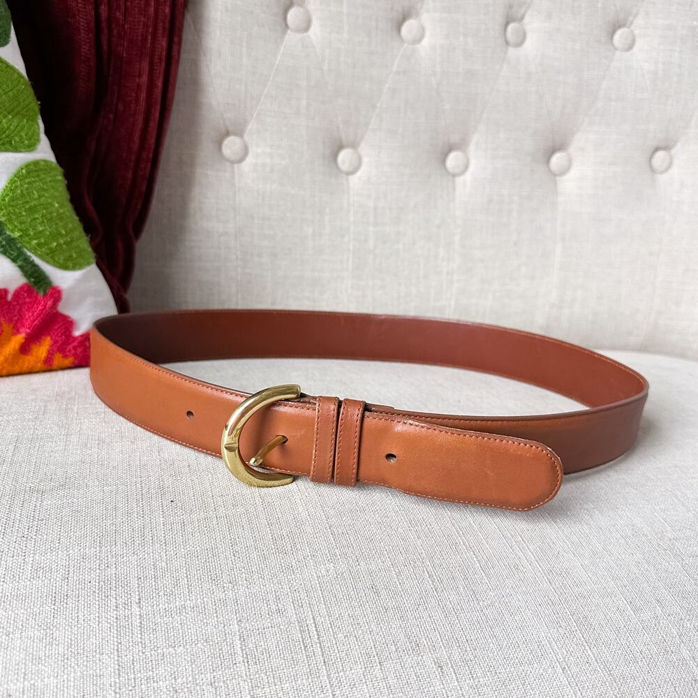 Vintage British Tan Wide Coach Belt Size Large